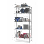 Hyper Tough 5-Tier Wire Storage Shelves, 36" W x 16" D x 72" H, 1750 lb Load Capacity, Black