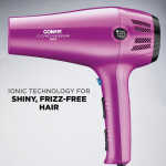 Conair 1875 Watt Cord-Keeper Hair Dryer with Ionic Conditioning, Pink
