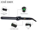 Jose Eber: Clipless Curling Iron 1" (25mm) - Black Marble - Professional Tourmaline Ceramic Barrel, Wand Styling Tool, Ion