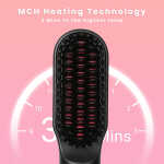 KIPOZI Hair Straightener Brush, Cordless Hair Straightener Brush Portable Hot Comb Straightener, USB Rechargeable & 3 Temp