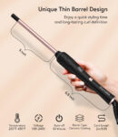 Terviiix Small Barrel Curling Wand, 3/8" Thin Curling Iron with Adjustable Heating, Black