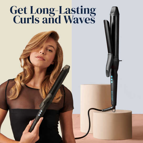 Bio Ionic Long Barrel Styler, 1.25" Curling Iron, Curling Wand, Adjustable Heat Hair Curler