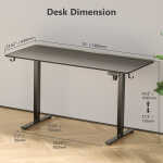 VVENACE Electric Standing Desk Height Adjustable Desk 48 x 24 inch 4 Memory Height Stand up Desk for Home Office, White