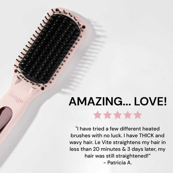 L'ange Hair Le Vite Hair Straightener Brush | Heated Hair Straightening Brush Flat Iron, Black