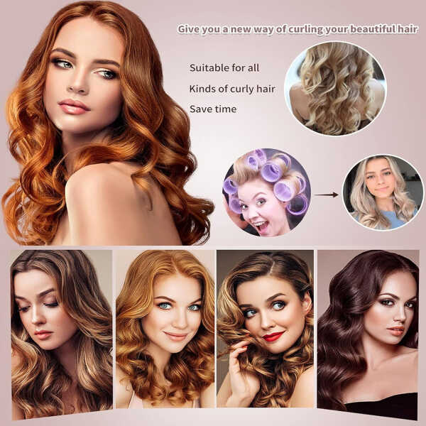 LQQBOX Self-Grip Velcro Curlers for Volume and Blowout Look on Thick, Fine, Medium or Long Hair (6 PCS)