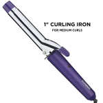 Conair Supreme Triple 0.5", 0.75", 1" Ceramic Spring Curling Iron, Purple, 3 Piece, CB433W2N