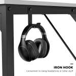 CONCETTA Computer Desk, 31 Inch with Storage Bag and Iron Hooks for Home, Office, Black