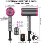 Hair Dryer, SZRSTH 1800W Professional Ionic Blow Dryer for Hair Care, 2 Concentrator Nozzle 1 Diffuser Home Salon Travel