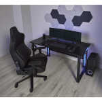 RS Gaming&trade Gaming Computer Desk RGB with 10 Acoustic Panels, Black
