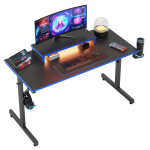 Bestier 42" Gaming Desk PC Computer Office Gamer Table Desk with LED Lights & Monitor Stand in Red