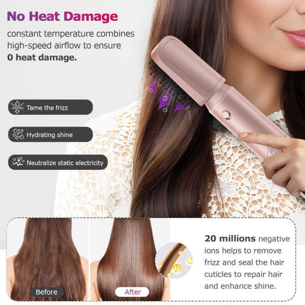RACCOMB 5-in-1 Hair Styler, Air Styling & Drying System, Powerful Hair Dryer Brush & Multi-Styler with Auto-Wrap Curlers, Oval
