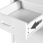 Dextrus 59.1"Computer Desk with Power Outlets & Hutch, Office Desk with Storage Shelves & Drawers with Lock, Gaming Desk with