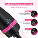HQinX Hair Dryer Brush,Hot Air Brush,4 in 1 One Step Hair Dryer and Styler Volumizer with Negative Ion for Drying, 3 Heating