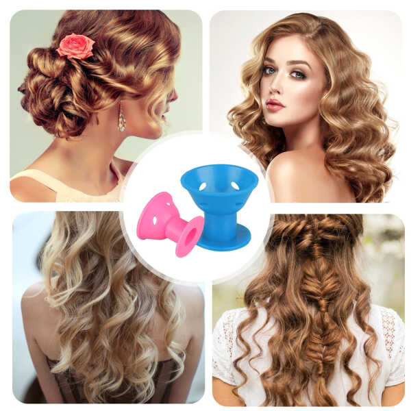 EEEkit 40pcs Magic Hair Rollers, Silicone Curlers Set, 20pcs Large and 20pcs Small, DIY Curling Hairstyle Tools