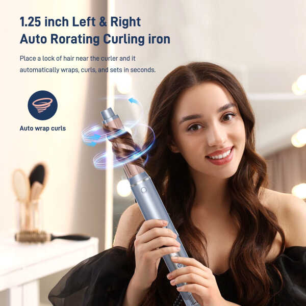 RACCOMB 5-in-1 Hair Styler, Air Styling & Drying System, Powerful Hair Dryer Brush & Multi-Styler with Auto-Wrap Curlers, Oval