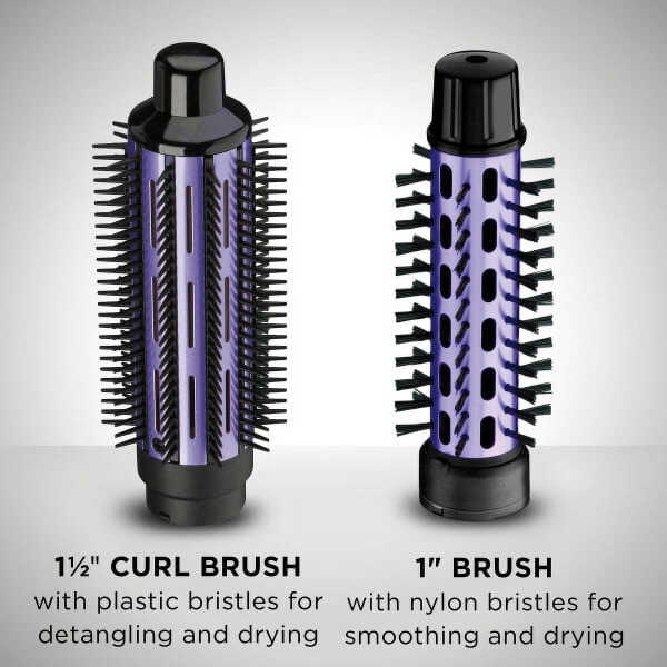 Conair 2-in-1 Hot Air Curling Combo, Includes 1.5-inch Curl Brush and 1.0-inch Aluminum Bristle Brush CD160NN