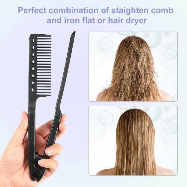 Unique Bargains Hair Straightening Comb Heat Resistance Home Straightener Styling Comb