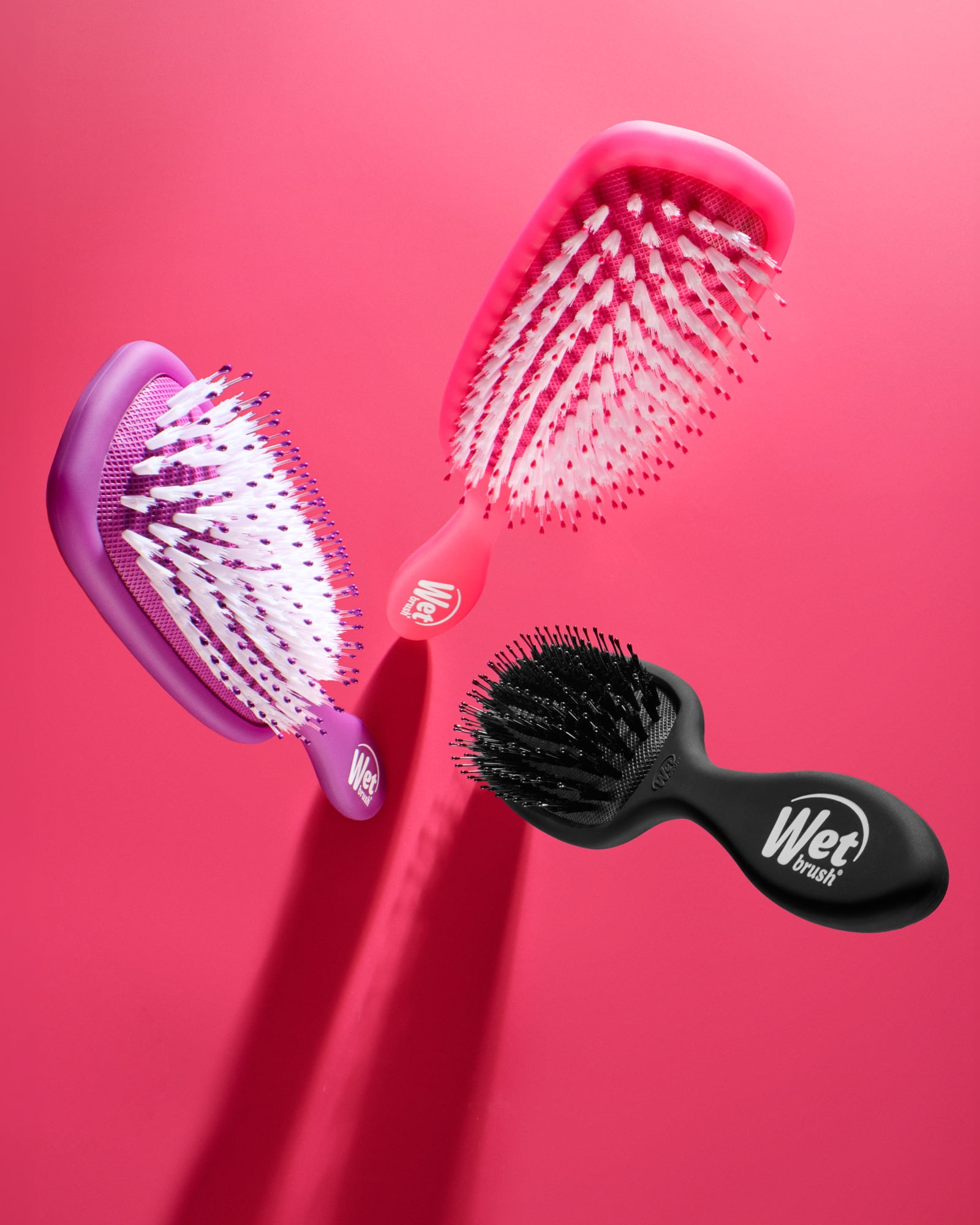 Wet Brush Paddle Detangler for All Hair Types - Frost Black