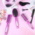 Abaima 7 Pcs Hair Brush and Comb Set Round Brush Paddle Brush Detangle Hair Brush and Combs Wet Dry Brush for Women Men Hair