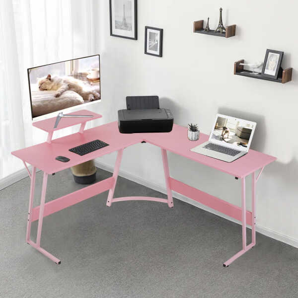 YRLLENSDAN L Shaped Computer Desk, Corner Desk Gaming Table Computer Desk L Shaped Desks Gaming Desks with Large Desktop for
