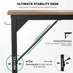 CONCETTA Computer Desk, 31 Inch with Storage Bag and Iron Hooks for Home, Office, Black