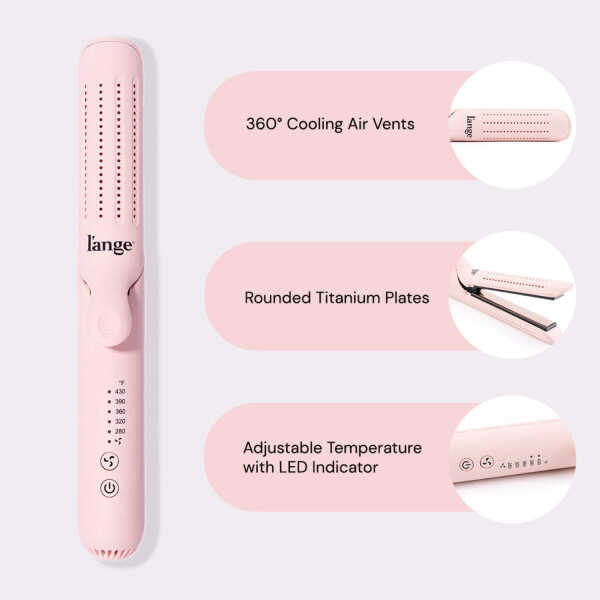 L'ange Hair Le Duo Grande 360&deg Airflow Styler | 2-in-1 Curling Wand & Titanium Flat Iron Hair Straightener (Black)
