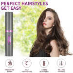 Cordless Hair Straighteners Curler 2 in 1, Mini Portable Travel Wireless Flat Iron, Fast Heat Up, Anti-Scald 3-Level