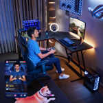 Homall L-Shaped Gaming Desk 51.2 Inches Corner Office Desk with Removable Monitor Riser, Black