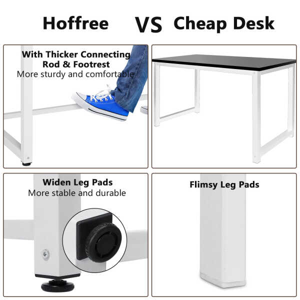 Hoffree 43 inch Computer Desk Home Writing Desk Office Furniture Computer Table Study Writing Table Workstation Modern Simple PC
