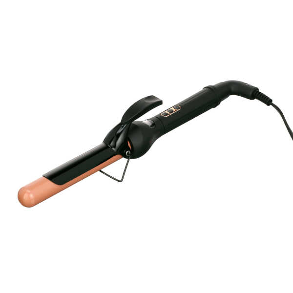 Kim Kimble Celebrity Series 1" Ceramic Tourmaline Digital Spring Hair Curling Iron with Heat Resistant Protective Glove, Black &