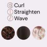 L'ange Hair Le Duo Grande 360&deg Airflow Styler | 2-in-1 Curling Wand & Titanium Flat Iron Hair Straightener (Black)