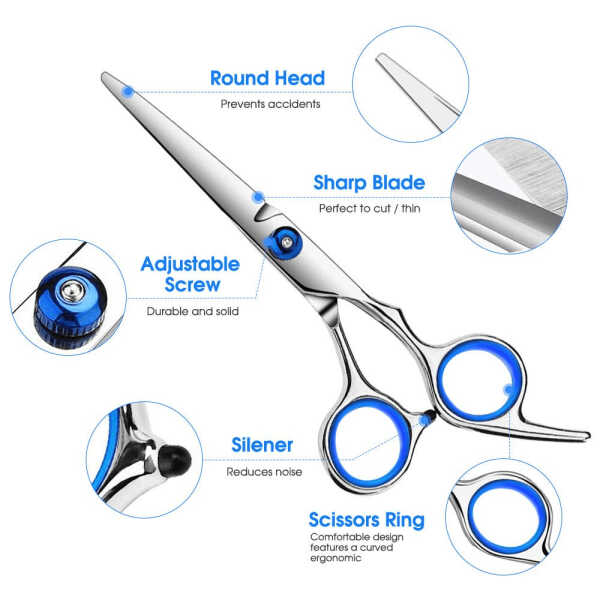 SUPTREE Professional Hair Cutting Scissors Tools for Women Men, 10 PCS Haircut Kit Scissors for Cutting Hair