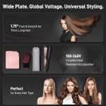 RACCOMB Professional Hair Straightener and Curler.Vibration Infrared Technology, Ceramic Tourmaline-Coated Plates Flat Iron,