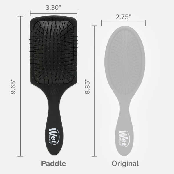 Wet Brush Paddle Detangler for All Hair Types - Frost Black