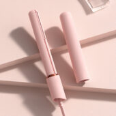 Slhenay Mini Curling Iron for Short Hair, Travel Curling Iron, Small Curling Wand, Hair Curling Iron Heat-Up Fast, Pink Portable