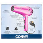 Conair 1875 Watt Cord-Keeper Hair Dryer with Ionic Conditioning, Pink