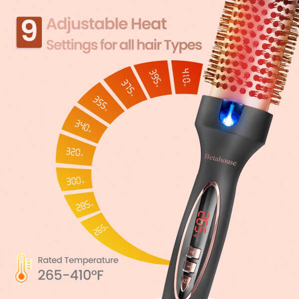Suerbeaty Curling Iron Brush for Blowout Look, 9 Heat Temps Hot Ionic curling iron 1 1/2 inch Dual Voltage for Traveling