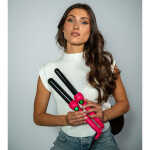 Jose Eber: Clipless Curling Iron 1" (25mm) - Pink - Professional Tourmaline Ceramic Barrel, Wand Styling Tool, Ion Technology,