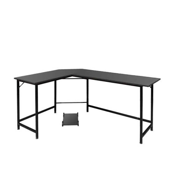 Ktaxon 66" Wood L-Shaped Computer Gaming Desk Corner PC Latop Table Study Office Workstation Black