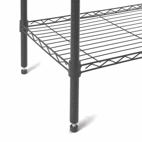 Hyper Tough 5-Tier Wire Storage Shelves, 36" W x 16" D x 72" H, 1750 lb Load Capacity, Black