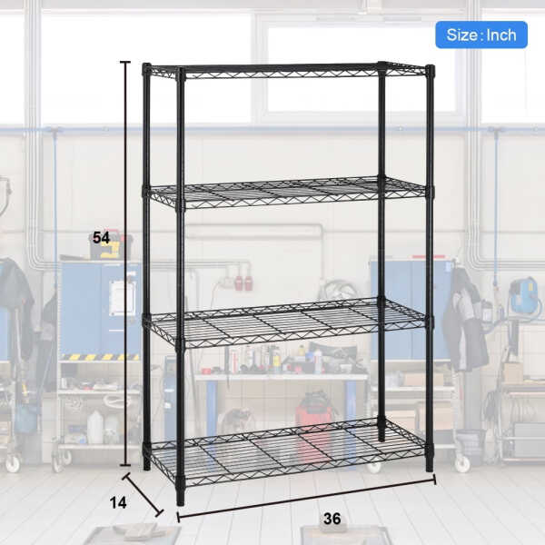 BestOffice 4 Shelf Wire Shelving Unit Garage NSF Wire Shelf Metal Storage Shelves Heavy Duty Height Adjustable for 1000 lbs