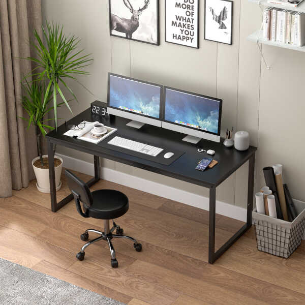 ZenSports 55 inch Large Computer Desk Home Office MDF Writing Desk Adult Workstation Black