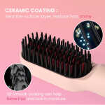 KIPOZI Hair Straightener Brush, Cordless Hair Straightener Brush Portable Hot Comb Straightener, USB Rechargeable & 3 Temp