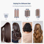 RACCOMB 5-in-1 Hair Styler, Air Styling & Drying System, Powerful Hair Dryer Brush & Multi-Styler with Auto-Wrap Curlers, Oval