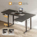 63x43 Inches L Shaped Standing Desk, Electric L Stand Up Desk with 4 Legs, Adjustable Height from 28-46 Inches for Home and