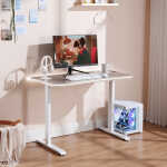 X Rocker Oka Adult Gaming Desk with RGB Lighting, White/Light Wood