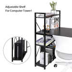 Utopia Alley Computer Desk with Shelves - 47-inch Black Metal Desk with 4-Tier Storage Bookshelves, Rustic Brown & Black Black