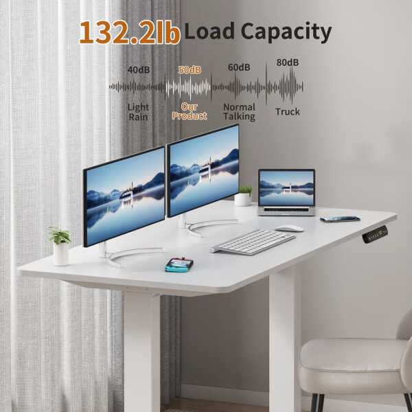 AIMEZO Electric Standing Desk, 48 x 24 inch Adjustable Height Desk with Whole-Piece Tabletop, Stand up Desk for Home Office