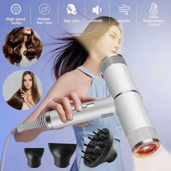 Professional 2500W Ionic Hair Dryer with Diffuser &ndash High-Speed, Lightweight Blow Dryer for Women, Fast Drying, Anti-Frizz &