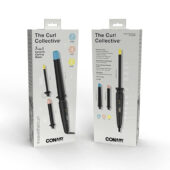 Conair The Curl Collective 3-in-1 Ceramic Curling Wand, 3 Interchangeable Barrels Designed, 1-inch, and 1 1/4-inch to 1-inch